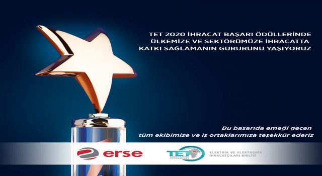 TET 2020 İhracat Başarı Ödülleri’nde, Erse Kablo Rakipleri Arasında Fark Yaratarak Yükseliyor
