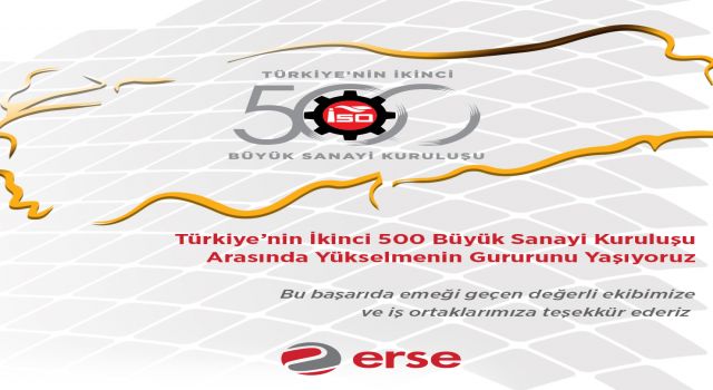 Erse Kablo İkinci 500 Büyük Sanayi Kuruluşu Listesi’nde Yükselmenin Gururunu Yaşıyor