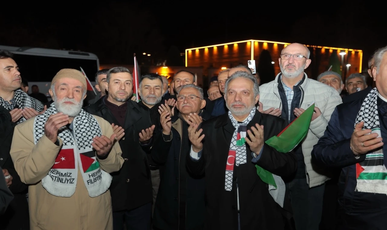 Kayseri’de Filistin için omuz omuza dayanışma