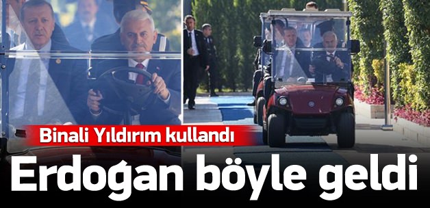 Binali Yıldırım kullandı, Erdoğan böyle geldi!