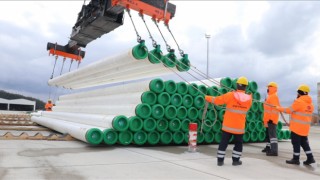 En büyük doğal gaz keşfini taşıyacak boruların ilk etabı Filyos Limanı'na getirildi