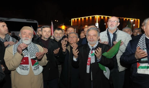 Kayseri’de Filistin için omuz omuza dayanışma